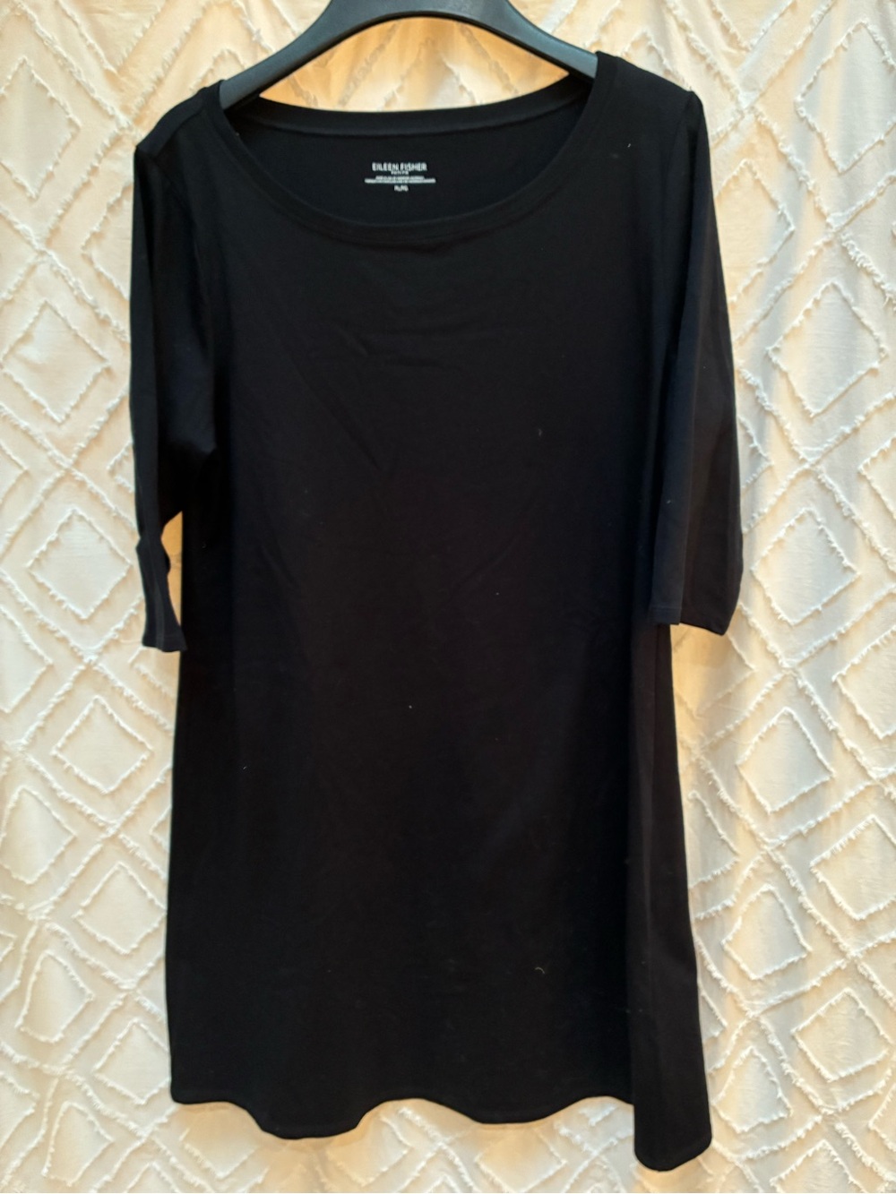Ellen Fisher Black Scoop Neck Tunic Dress Large Petite